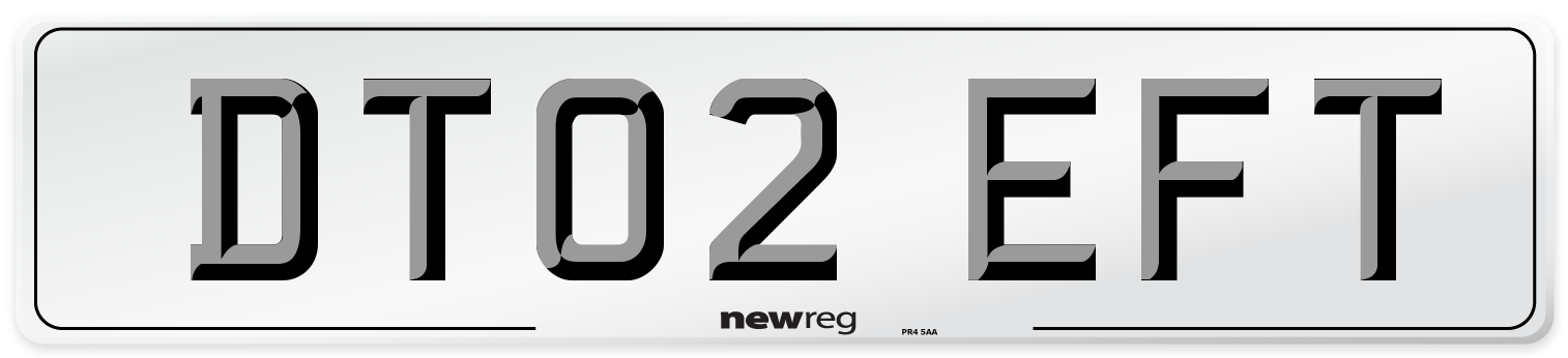 DT02 EFT Number Plate from New Reg